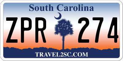 SC license plate ZPR274