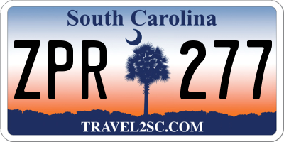 SC license plate ZPR277