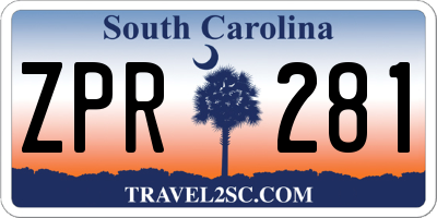 SC license plate ZPR281