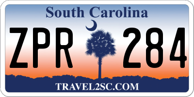 SC license plate ZPR284