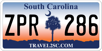 SC license plate ZPR286