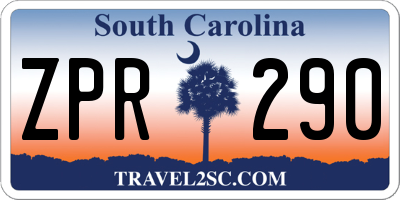 SC license plate ZPR290