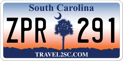 SC license plate ZPR291