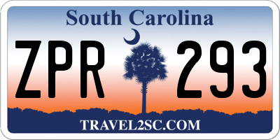 SC license plate ZPR293
