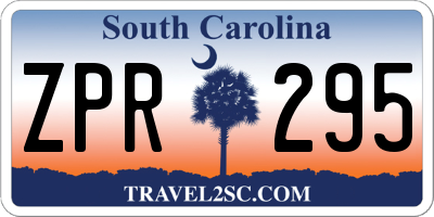 SC license plate ZPR295