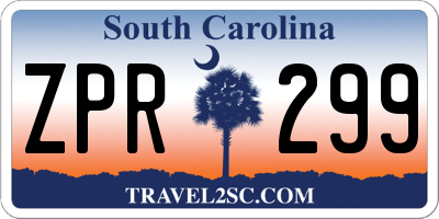 SC license plate ZPR299