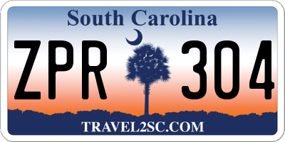 SC license plate ZPR304