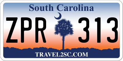 SC license plate ZPR313