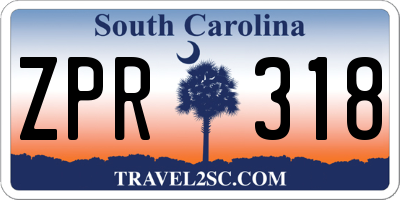 SC license plate ZPR318