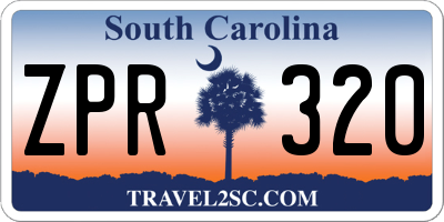 SC license plate ZPR320