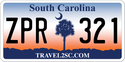 SC license plate ZPR321