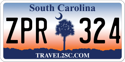 SC license plate ZPR324
