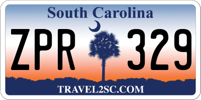 SC license plate ZPR329