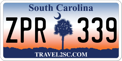 SC license plate ZPR339