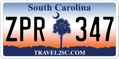 SC license plate ZPR347