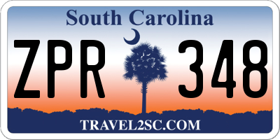 SC license plate ZPR348