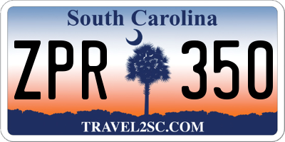 SC license plate ZPR350