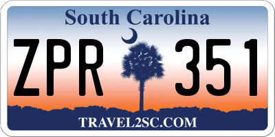 SC license plate ZPR351