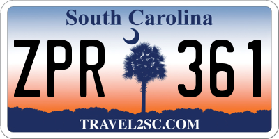 SC license plate ZPR361