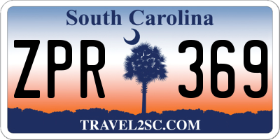 SC license plate ZPR369