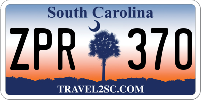 SC license plate ZPR370
