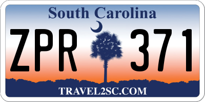 SC license plate ZPR371
