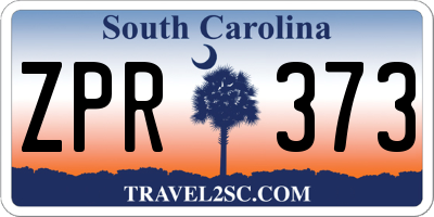 SC license plate ZPR373