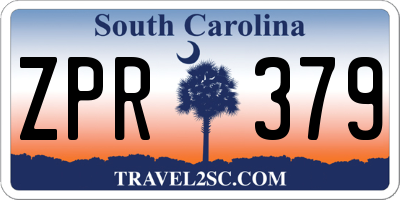 SC license plate ZPR379