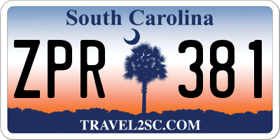 SC license plate ZPR381