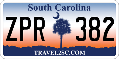 SC license plate ZPR382