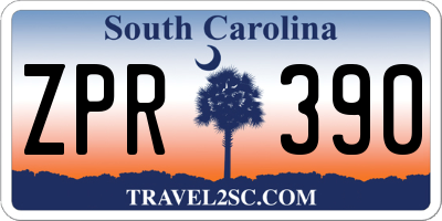 SC license plate ZPR390