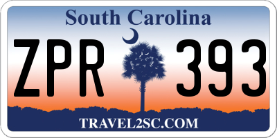 SC license plate ZPR393
