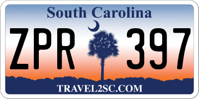 SC license plate ZPR397