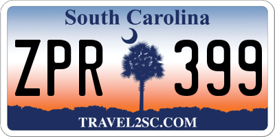 SC license plate ZPR399