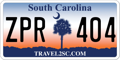 SC license plate ZPR404