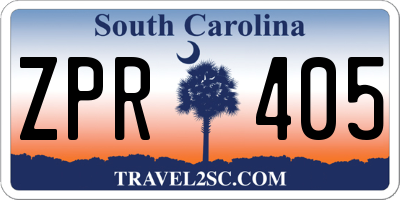 SC license plate ZPR405