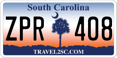 SC license plate ZPR408