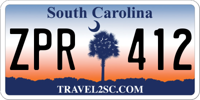 SC license plate ZPR412