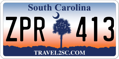 SC license plate ZPR413