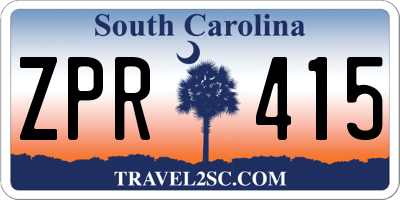 SC license plate ZPR415