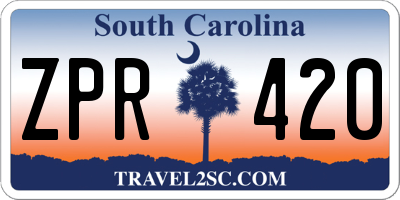SC license plate ZPR420