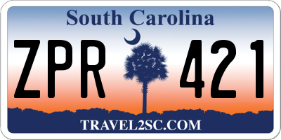 SC license plate ZPR421