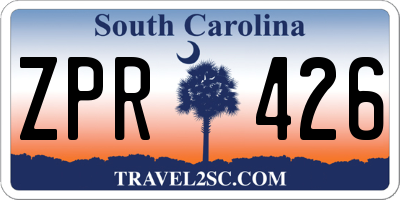 SC license plate ZPR426