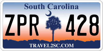 SC license plate ZPR428
