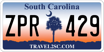SC license plate ZPR429