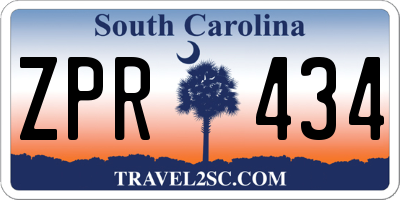 SC license plate ZPR434