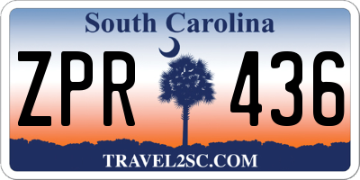 SC license plate ZPR436