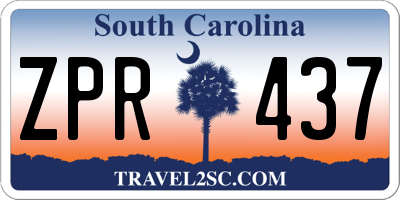 SC license plate ZPR437