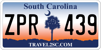SC license plate ZPR439