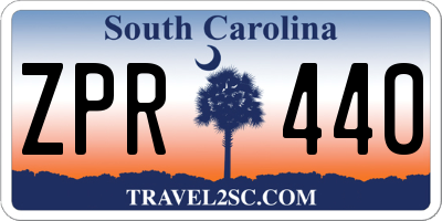SC license plate ZPR440